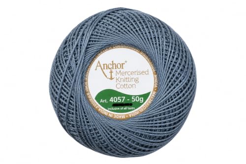 Image of Anchor Mercerised Premium Knitting Crochet Cotton Thread Yarn Balls for Knitting, Weaving, Embroidery and Craft Making Fast Color (Pack of 2 Rolls) (Shade 920)