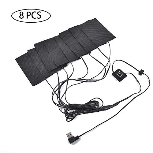 8-in-1 USB Elektrische Kleidung Heizung Pad Carbon Faser Beheizte Kleidung Pad Mit Einstellbare Dritten Gang Matte Blatt Heizung Für Handschuhe