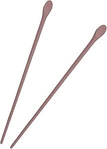 RECOHOME Reusable Silicone Chopsticks with Spoon for Cooking BPA-free Dishwasher Safe Non-Slip Pastel Color Kitchen utensils for Pasta Mac and Cheese and Asian foods Made in Korea (Pink)