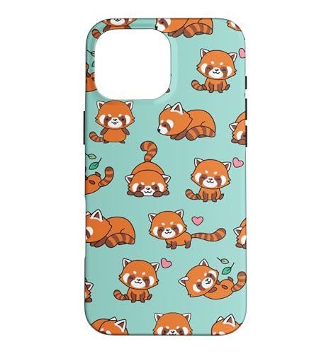 Cute Funny Kawaii Womens Girls Kids Red Panda Lover Pattern �X�}�z�P�[�X iPhone 16 Pro Max �p