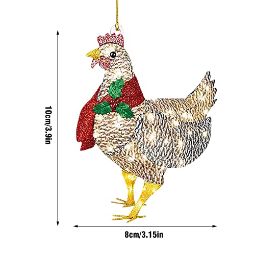 Christmas Scarf Chicken Ornaments, 2021 Christmas Tree Decorations Personalized Christmas Ornaments Product for Family Scarf Chicken, Christmas Winter Holiday New Year Party Home Decorations (A-1PCS)