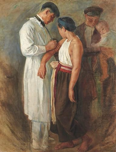 Toile peinture murale la vaccination pour habiller un grand mur vide