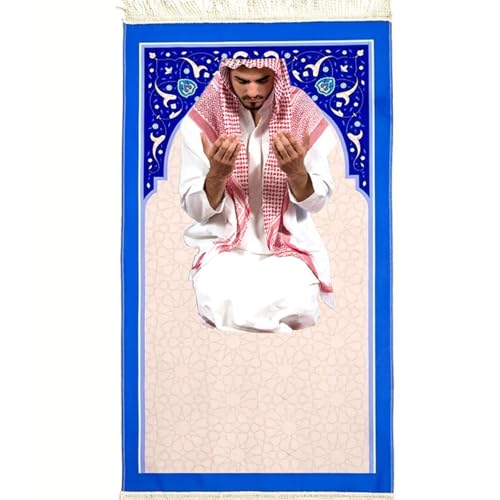 Manta de oración para niños musulmanes alfombra portátil suave tapetes de oración 4