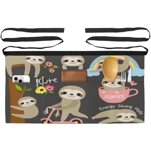 Lot de 3 demi-tabliers de chef multicolores à 3 poches pour cuisine et bistrot