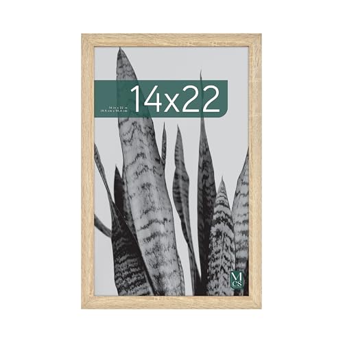 MCS Studio Gallery 14x22 Poster Frame Natural Woodgrain, Vertical & Horizontal Wall Hanging Large Picture Frame for Photos, Posters & Art Prints (1-Pack)