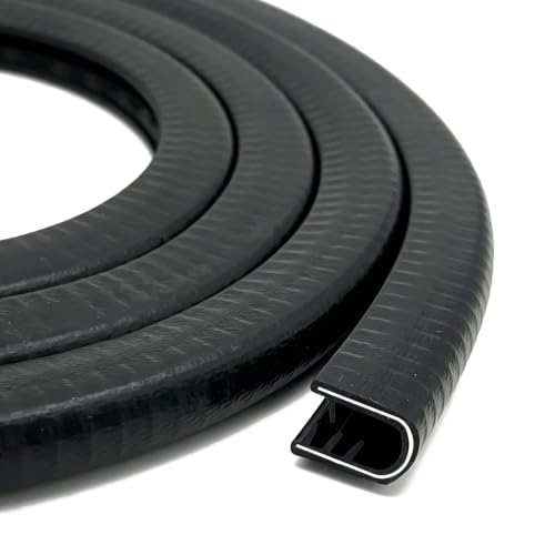 Image of Rubber Edge Trim, U Shape Edge Banding, U Channel Rubber Edge Protector for Sheet Metal, Fits Edges from 1 /8 inch to 1 /5 inch, Length 6.5Ft