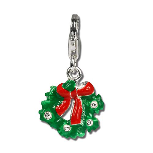 SilberDream Charm Anhänger Adventskranz grün Zirkonia 925 Echt Silber...