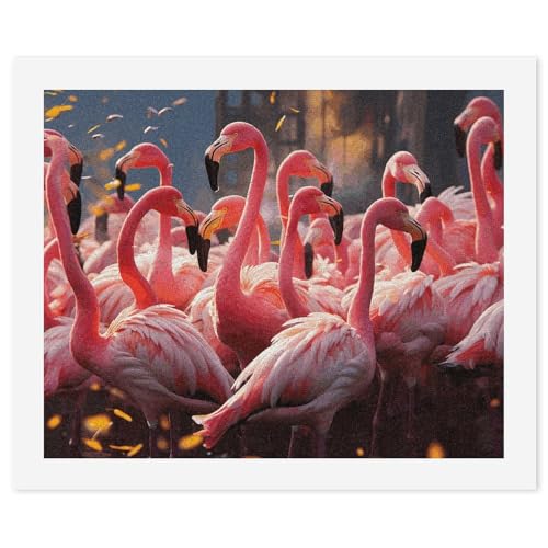 Kit de pintura por números de flamencos RTBKLYQ para adultos principiantes con lienzo