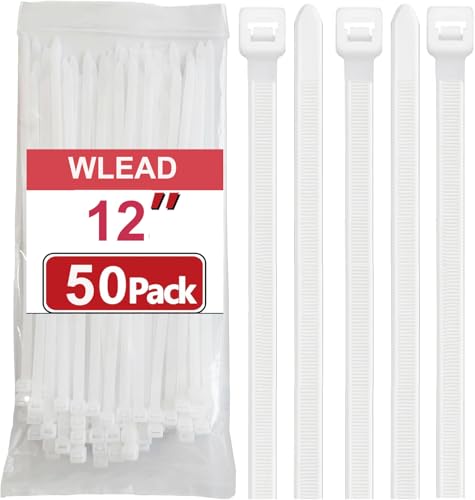 Kabelbinder, 30,5 cm, robuste Kabelbinder mit 54,4 kg Zugfestigkeit, selbstsichernde, starke Kunststoffdrahtbinder, Nylon-Kabelbinder, UV-geschützt, für den Innen- und Außenbereich