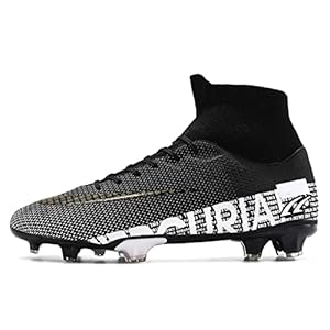 XASYGF Voetbalschoenen heren hoge top spikes voetbal training schoenen kinderen voetbalschoenen schoenplaten beroep atletiek tiener outdoor voetbal schoenen unisex