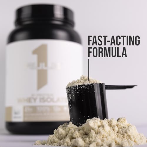 Image of Rule1 Rule 1 Naturally Flavored R1 Protein Whey Isolate - Clean Formula with 25g Protein 6g BCAA Exclusively Isolated Hydrolyzed Sources for Workout Recovery (1.7 Pounds, Dark Chocolate).