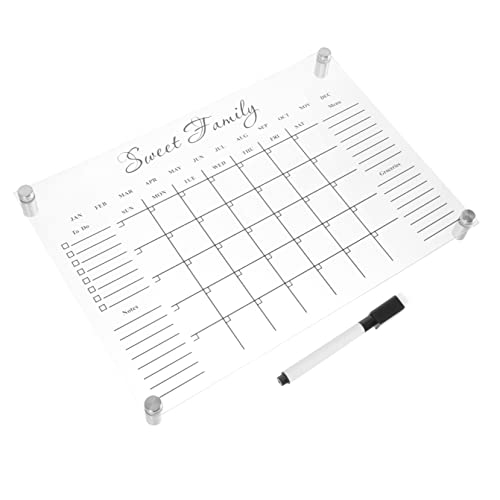 Homoyoyo 1Juego Pared Acrílico Borrable Planificador Mensual Transparente Tablero Colgante Para Notas Organizador De Pared