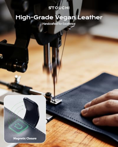 Image of Stouchi AirTag Passport Holder with Pull Strap, RFID Blocking Magnetic Case