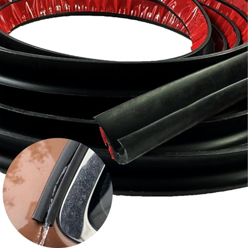 WDragon RV Rain Gutter PVC Plastic Roof Rain Diverter for Felolion Car Vans and RVs Boat,J Shape Drip Rail Trim Molding Adhesive Backing and Flexible (Black, 2.5Meters/8.2Ft)