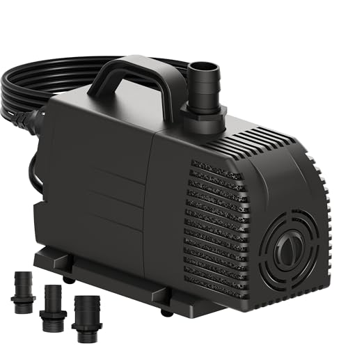 Wasserpumpe Tauchpumpe, 83W 4500L/H Teichpumpe Schutz vor überhitzung Funktion Ultra Leise Aquariumpump Springbrunnenpumpe Mit 5m Kabel für Brunnen, Hydroponik-Systeme