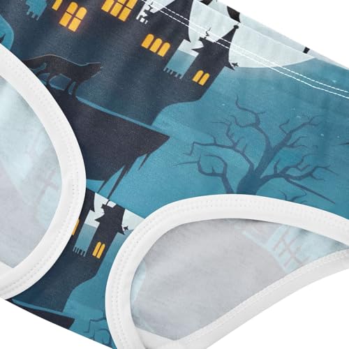Cotton Toddler Underwear Custom Spooky Halloween Night Panties Little Girl Florals Briefs Underpants 2t4