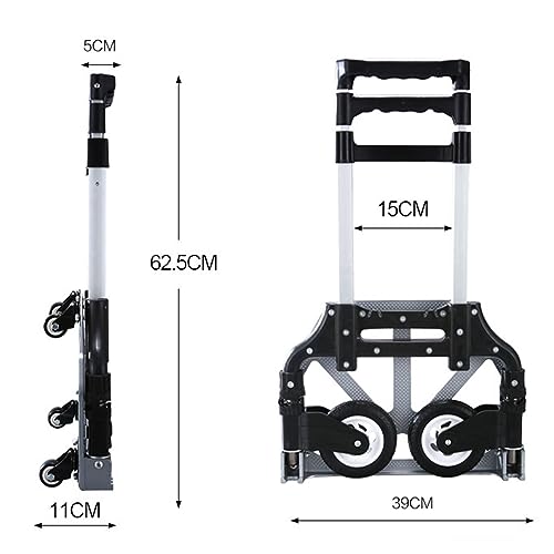 Carretilla plegable portátil de mano con ruedas de goma miniatura 3