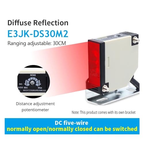 Interruptor fotoeléctrico E3JK para evitar fallos de parada en maquinaria con sensor 30 cm 3