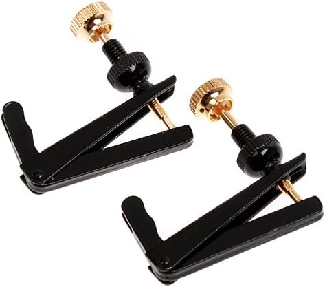 2pcs Violin Parts String Adjuster Fine Tuner 3/4-4/4 Black and Gold Violin Parts