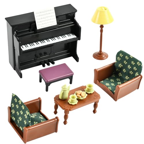 Puppenhaus Zubehör Set, 17 Stück Puppenhaus Miniatur Wohnzimmer...