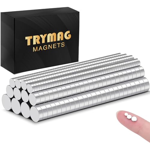 Trymag Magnets 400Pcs Neodymium Print Small Rare Earth Tiny Mini Round Multi-Use Printer Magnet For 3D Printing Craft Fridge Diy Miniatures Refrigerator Office Kitchen Cabinet Crafts And Science