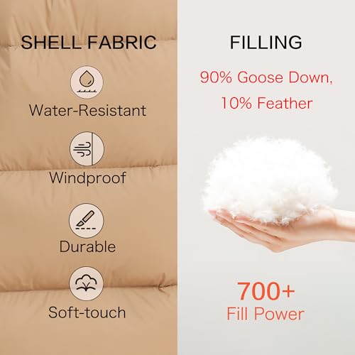 Women’s Thick Long Goose Down Coat Hooded Warm Winter Down Puffer Parka Jacket with Knee-Length Coverage4