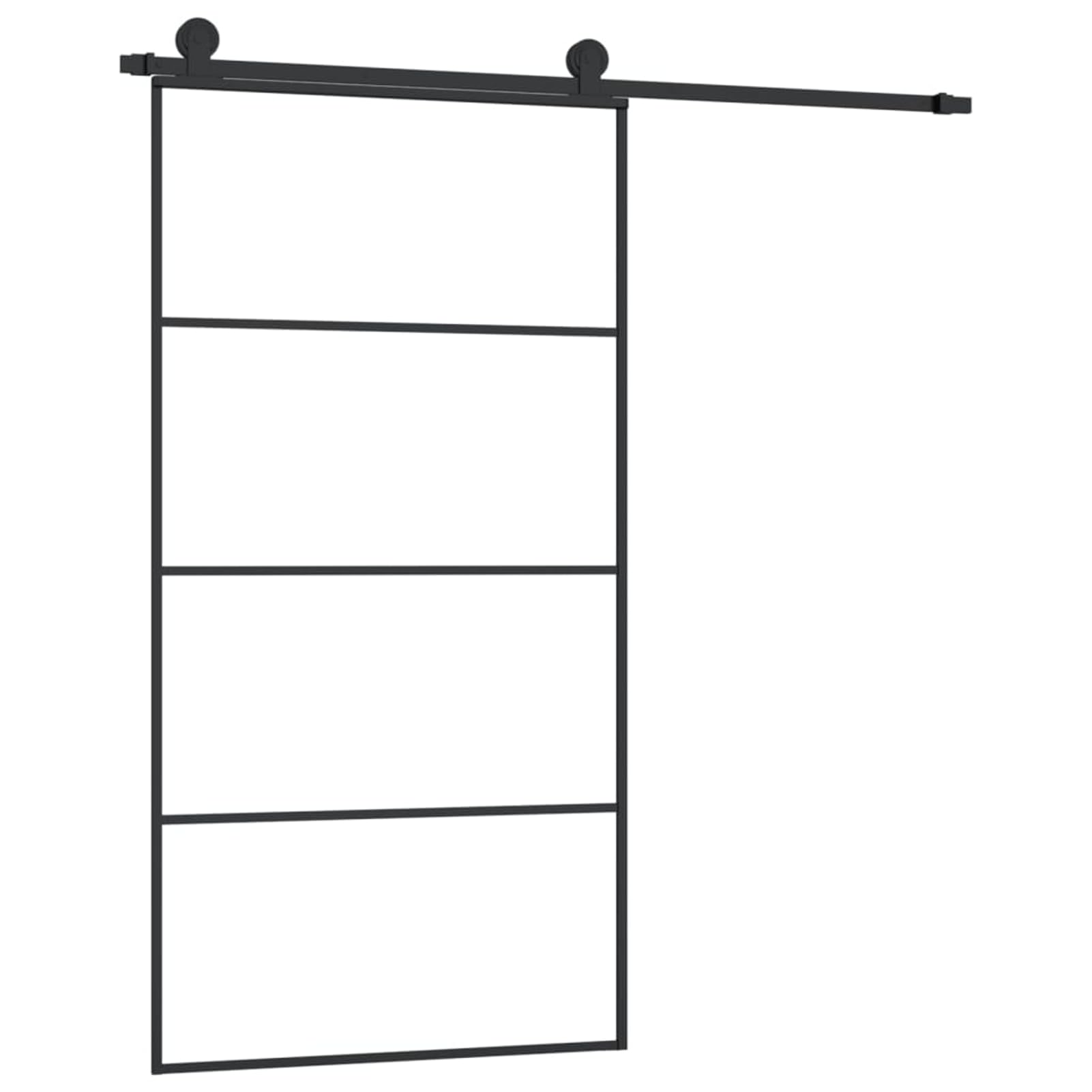 Homgoday Puerta corredera con ferretería 102,5 x 205 cm vidrio ESG aluminio, muebles para casa, interior, exterior, salón dormitorio b