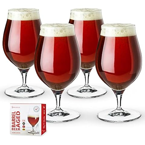 Spiegelau Craft Beer Barrel Aged Tulip Glass Set of 4 - European-Made Crystal, Modern Beer Glasses, Dishwasher Safe, Professional Quality Beer Tulip Glass Gift Set - 17.7 oz Cover