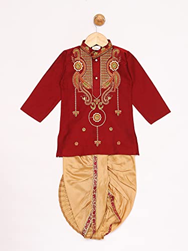 Image of JBN Creation Boys' Cotton Blend Kurta and Dhoti Set