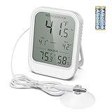 ORIA Digitales Kühlschrankthermometer mit Wasserdichter Sonde, Gefrierschrank Thermometer mit LCD-Display, Temperaturalarm, Min/Max Wert, für Kühlschrank, Gefrierschrank, Aquarium
