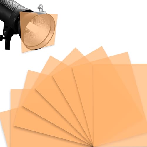 KINETOX 8 PCS Filtro de Luz de Gel de Corrección de Color Filtros de Gel de Colores Transparentes Feuille de Naranja 29,7 x 21 cm A4 Lumière Stroboscopique de Photographie fête de scène LED DIY