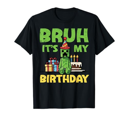 Bruh Its My Birthday Pixel Gamer Bday Party Boys Kids...
