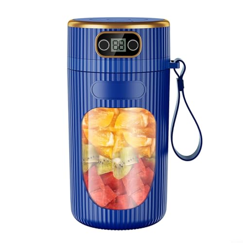Alanmoship Exprimidor portátil recargable con taza de vidrio de borosilicato alto, eléctrico para mini licuadora para batidos y jugo de frutas, mezclador de viaje compacto para uso en el hogar, cocina