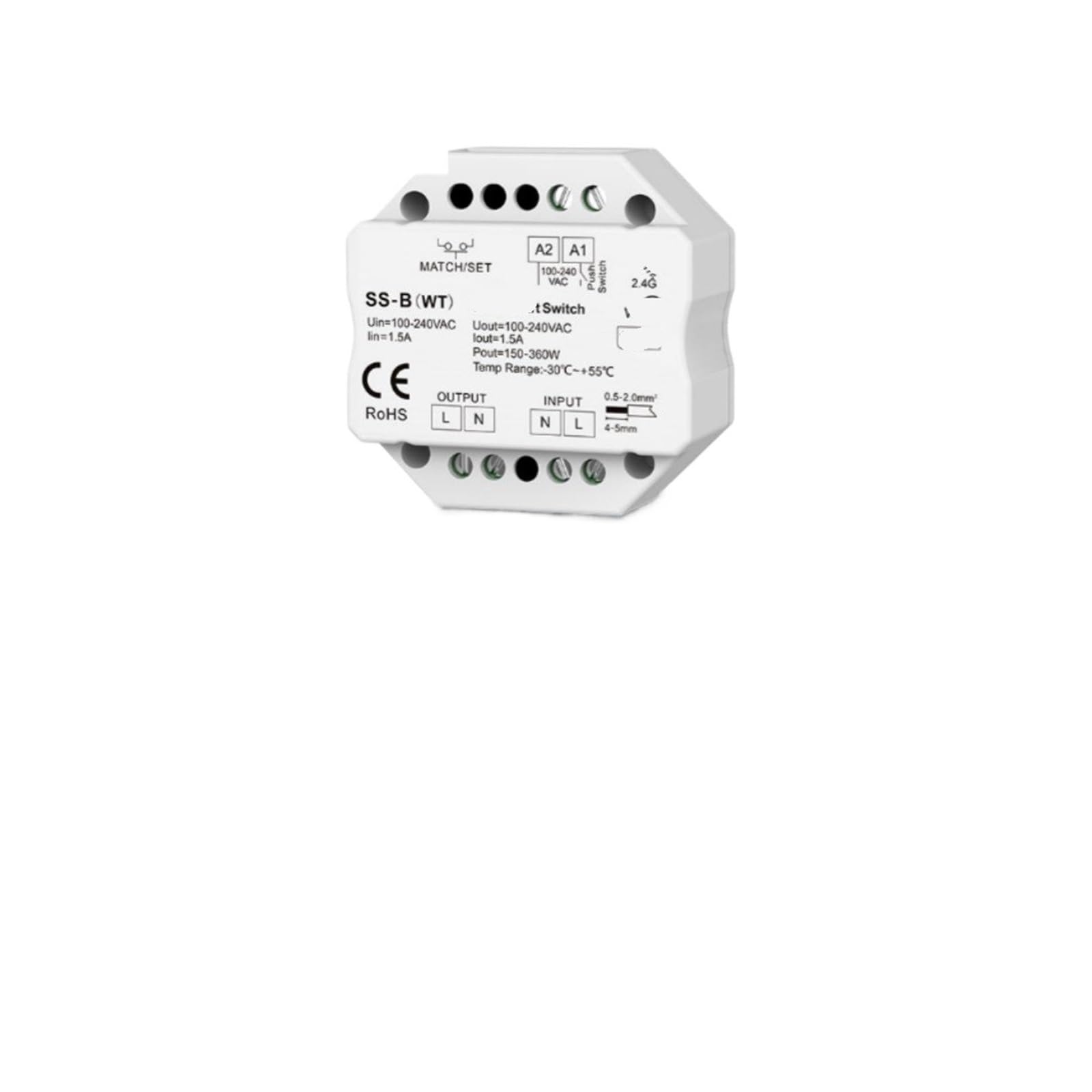Bouton de commande LED SS-B WT pour ambiance salon tamisée
