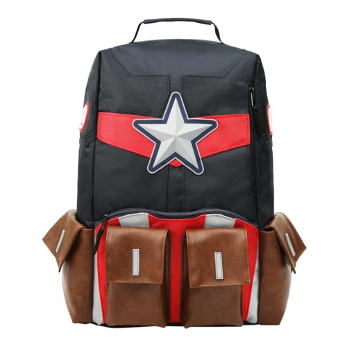 Mochila Marvel Captain America Suit Up Personagem 45,7 cm, Traje do Capitão América, OSFA, Personalizado