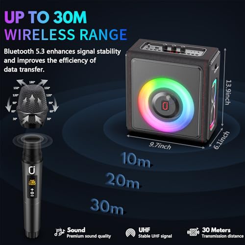 Ppmic MS75 Karaoke Machine With 2 Wireless Microphones thumb #6