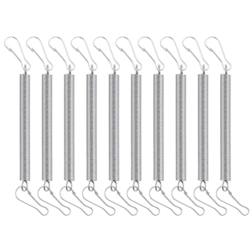 10 Pcs Extension Spring With 2 Clips For Rabbit Water Bottles, Stainless Steel Spring Clips Metal Wire Cage Accessories For Small Animal Cages Hold Water Bottle In Place Indoor Outdoor