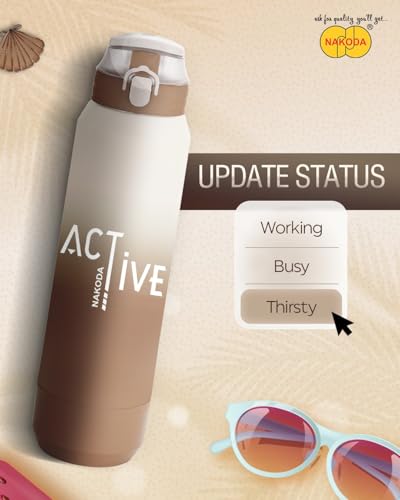 Image of Nakoda Zenon Water Bottles Stainless Steel Insulated Hot & Cold Flask -700ml, Water Bottle Ideal for Home, Office, Gym, Outings, and School - Grey