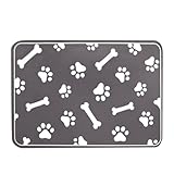 Balkonboden Futtermatte für Haustiere für Hunde und Katzen, einzigartiges Kieselgur-Design mit Knochenmuster, saugfähig, schnelltrocknend, für den Einsatz im Wohn- und Schlafzimmer (Grey, 40x30cm)