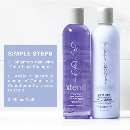 Simply Smooth Xtend Keratin Replenishing Color Lock Conditioner Slows Color Fade & Prolongs Hair Color After Salon Visit Gently Clean & Protect Your Hair Color Sodium Chloride Free 8.5 Oz. #TOP5