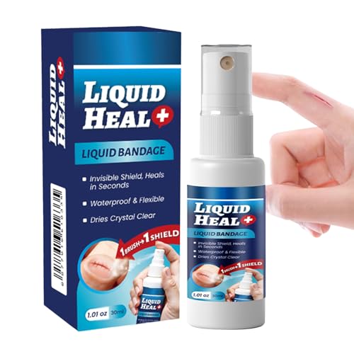 Vhjlfig Spray de pansement étanche 30 ml pour plaies invisibles, 10,5 x 3,6 x 4 cm, pansement liquide, spray de cicatrisation pour les coupures et les rayures, joint de soin des plaies