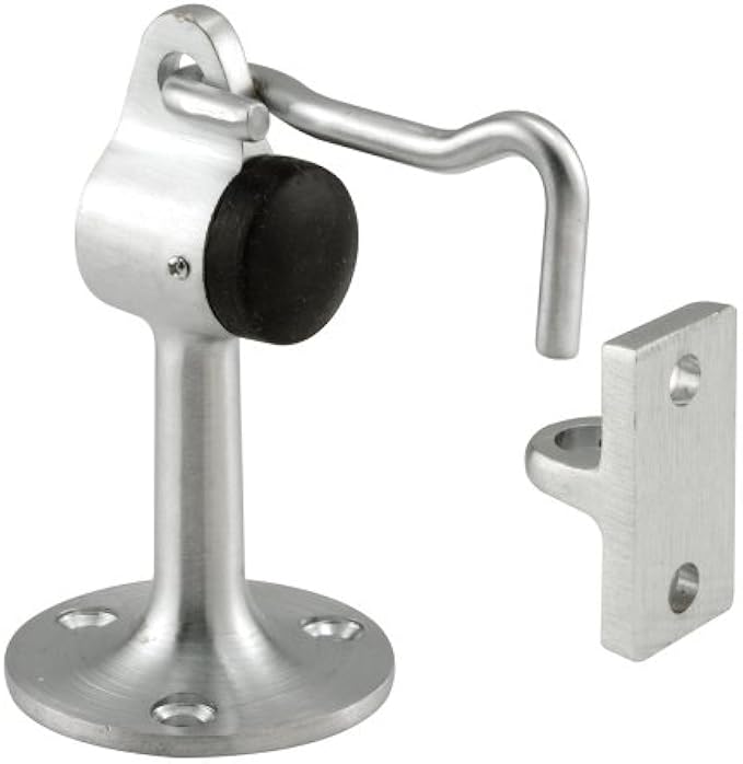 Prime-Line J 4602 Door Floor Stop Holder, 2-1/8 inch, Brushed Chrome