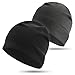 Produktbild beifon 2 Stück Laufmütze Sportmütze Herren Wintermütze Damen Fahrrad Mütze Fahrradmütze unter Helm Beanie Warme Helmmütze Winddicht elastisch zum Joggen Laufen Radfahren Outdoor