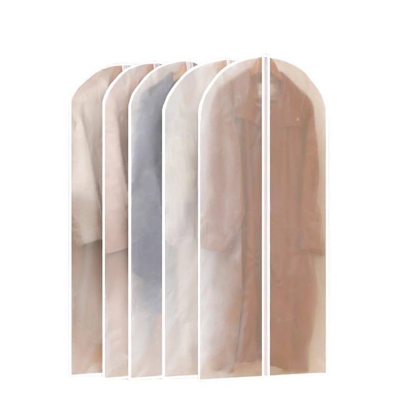 5 Pcs Garment Covers Bag 48 X 24 Clear Garment Bags Clothes Covers Protecting Dusts Foldable Breathable Garment