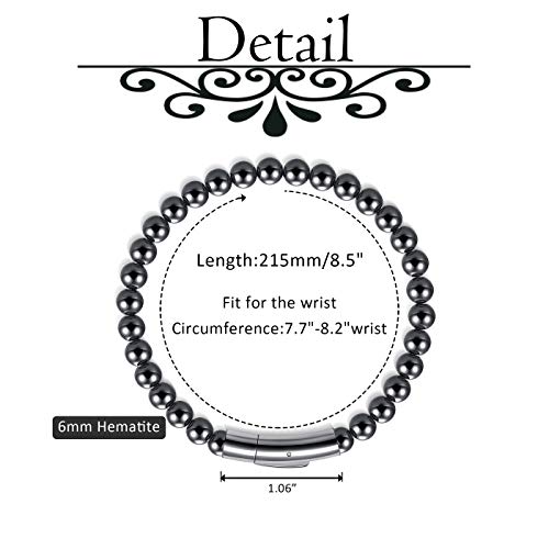 Bopreina Hematite Magnetic Therapy Bracelet For Men Healing Protection Bangle Bracelet Hematite Jewelry For Men #TOP4