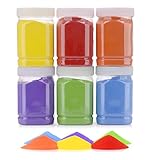 [7.2 Pound] Art Sand/Scenic Sand Non-Toxic Colored Sand for Kids' Arts & Crafts, Sand Play DIY Drawing Sandbox Wedding Sand for Decorations and Crafty Collection Sand Bottles (6 Bottles)