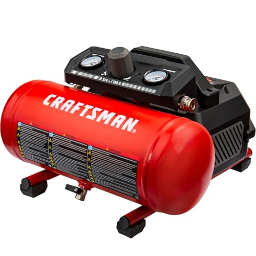 CRAFTSMAN Air Compressor, 1.5 Gallon, 3/4 HP, Max 135 PSI, 1.5 CFM@90psi, Fast Fill Air Compressor, Oil-Free, Portable Air Compressor for DIY Workshop,Spray Painting, Tire Inflation