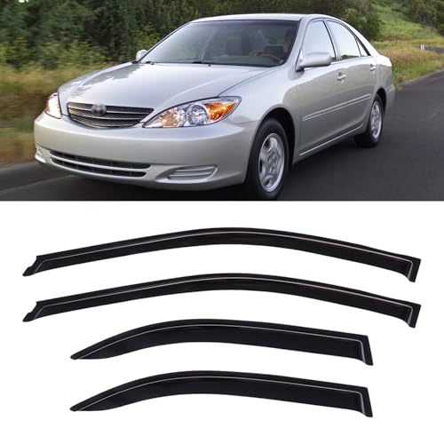 Window Visors Rain Guards Shield for 2002-2006 Toyota Camry, Out-Channel Window Vent Wind Deflectors Visors Shades for 02-06 Camry