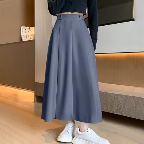 Womens Maxi Skirt Business Casual High Waist Pleated A-Line Flowy Swing Skirts Cocktail Evening Party Wedding Skirt3