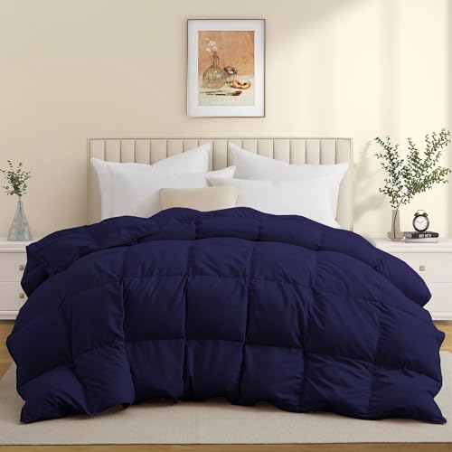 Image of 600 GSM Heavy Winter Comforter Double Bed Size (90 inchX100 inch) - 600 GSM Microfiber Super Soft Fluffy for Winter Comforter /Rajai /Duvet /Blanket Double Bed - Navy Blue Color